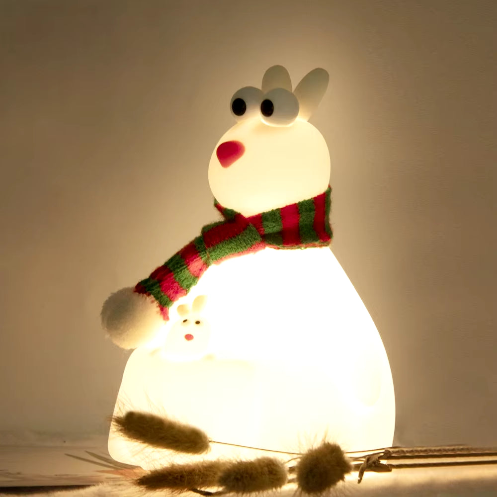 Cute Kids Night Light Silicone Nursery Sleeping Lamp Touch Control Nightlights USB Rechargeable Table Lamp for Baby Child