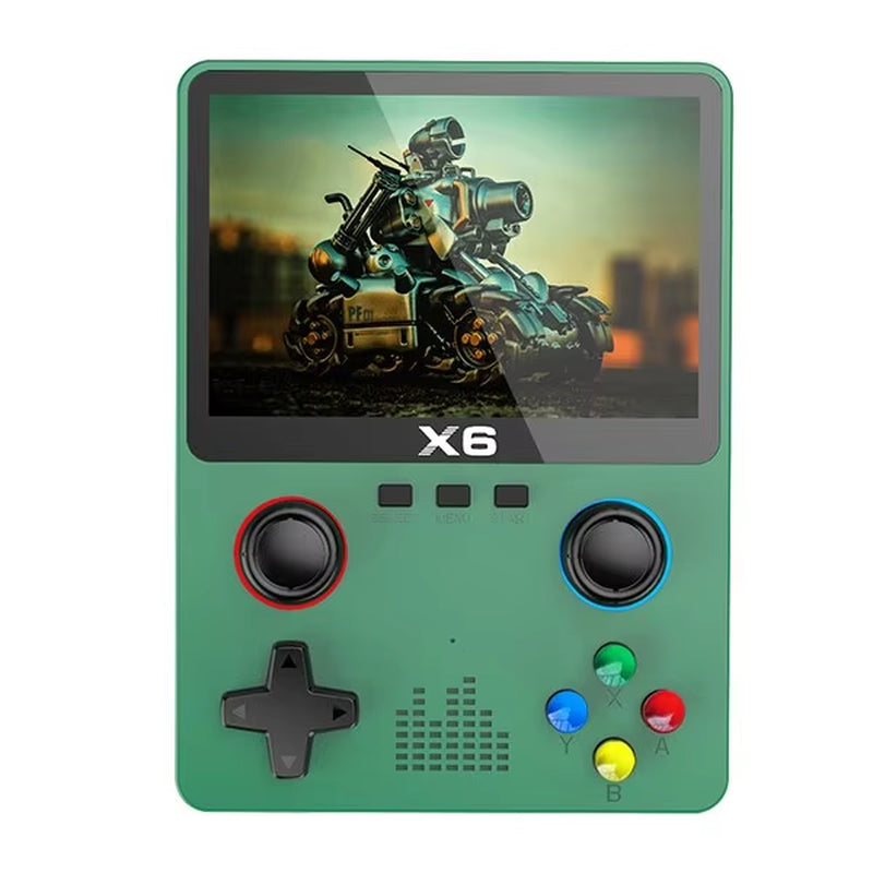 2024 New X6 3.5Inch IPS Screen Handheld Game Player Dual Joystick 11 Simulators GBA Video Game Console for Kids Gifts