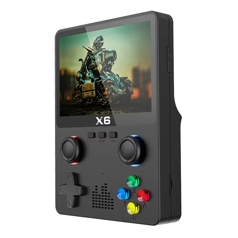 2024 New X6 3.5Inch IPS Screen Handheld Game Player Dual Joystick 11 Simulators GBA Video Game Console for Kids Gifts