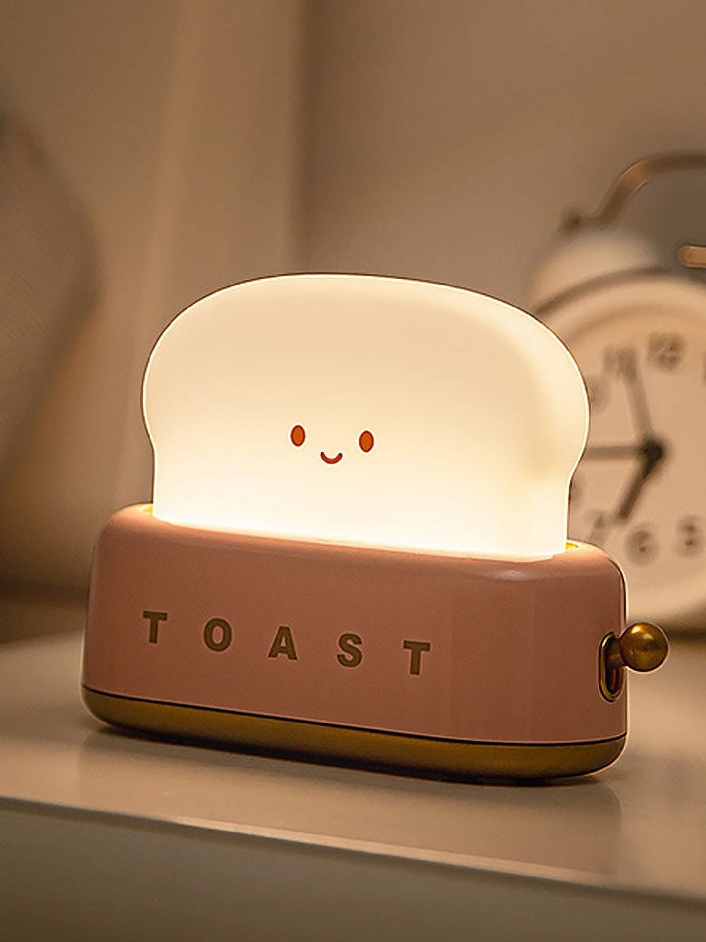 Ktcina Cute Bread Night Light Usb Rechargable Desk Lamp Bedroom Bedside Sleep Light Reading Light for Office Bedroom Living Room