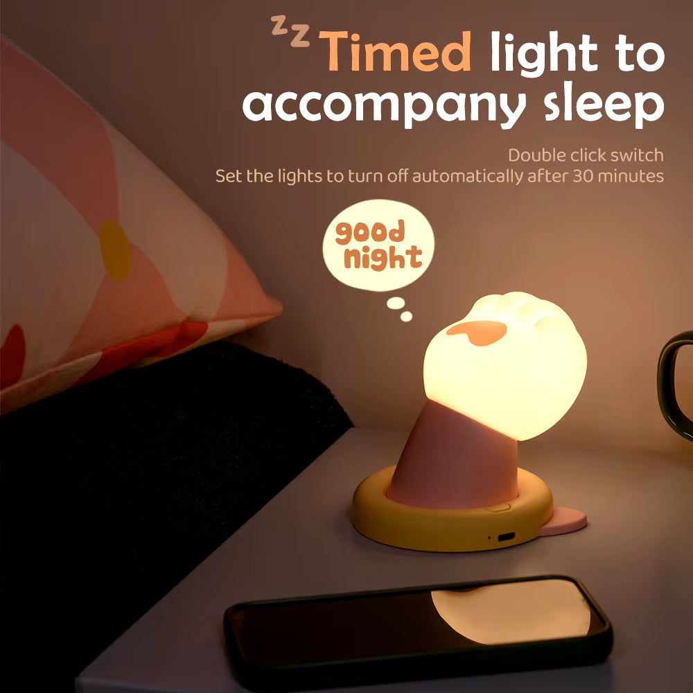 Cute Kids Night Light Silicone Nursery Sleeping Lamp Touch Control Nightlights USB Rechargeable Table Lamp for Baby Child